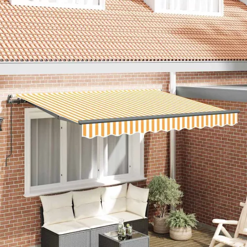vidaXL Behúzható napellenző Sárga 250 x 200 cm szövet