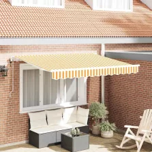 vidaXL Behúzható napellenző Sárga 250 x 200 cm szövet