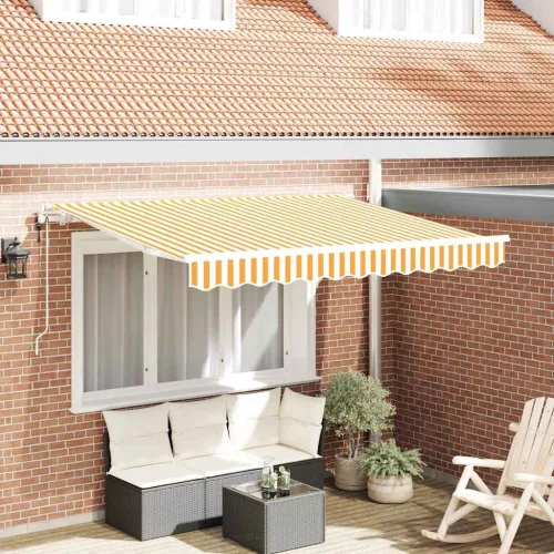 vidaXL Behúzható napellenző Sárga 250 x 200 cm szövet