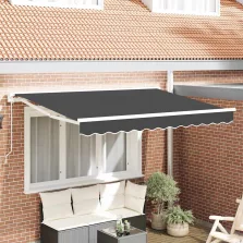   vidaXL Behúzható napellenző Antracit 250 x 200 cm Poliészter és fém