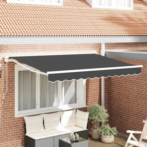 vidaXL Behúzható napellenző Antracit 250 x 200 cm Poliészter és fém