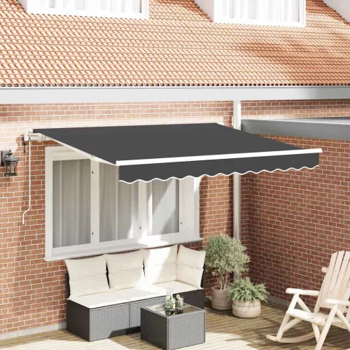 vidaXL Behúzható napellenző Antracit 250 x 200 cm szövet
