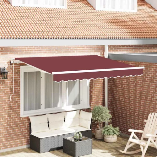 vidaXL Behúzható napellenző Burgundi 250 x 200 cm szövet