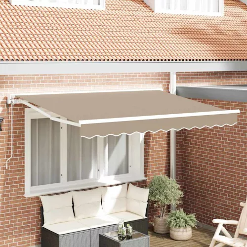 vidaXL Napernyő keret Bézs 250 x 200 cm Poliészter PU bevonattal
