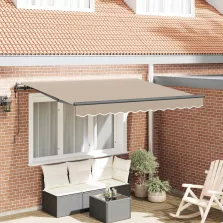 vidaXL Behúzható napellenző Bézs 250 x 200 cm szövet