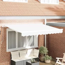 vidaXL Behúzható napellenző Fehér 250 x 200 cm szövet