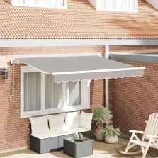   vidaXL Behúzható napellenző Világosszürke 250 x 200 cm szövet