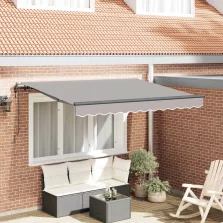   vidaXL Behúzható napellenző Világosszürke 250 x 200 cm szövet