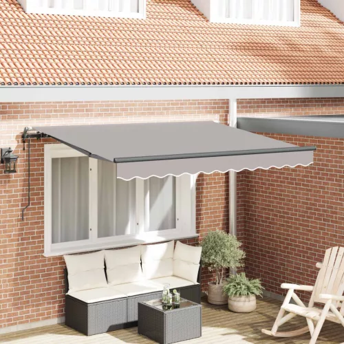 vidaXL Behúzható napellenző Világosszürke 250 x 200 cm szövet
