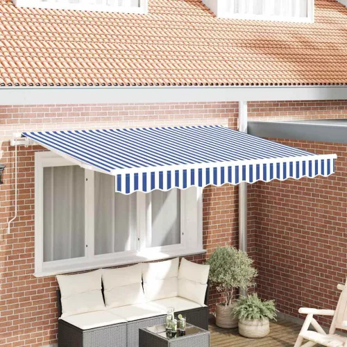 vidaXL Behúzható napellenző Kék 300 x 200 cm szövet