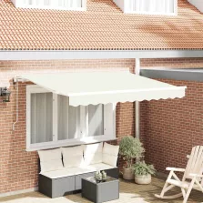 vidaXL Behúzható napellenző Krém 300 x 200 cm szövet