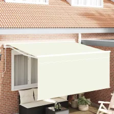 vidaXL Behúzható napellenző Krém 300 x 200 cm szövet