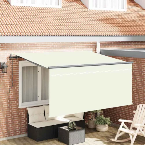 vidaXL Behúzható napellenző Krém 300 x 200 cm szövet