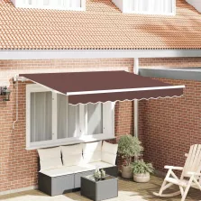 vidaXL Behúzható napellenző Barna 300 x 200 cm szövet