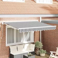   vidaXL Behúzható napellenző Antracit és Fehér 300 x 200 cm