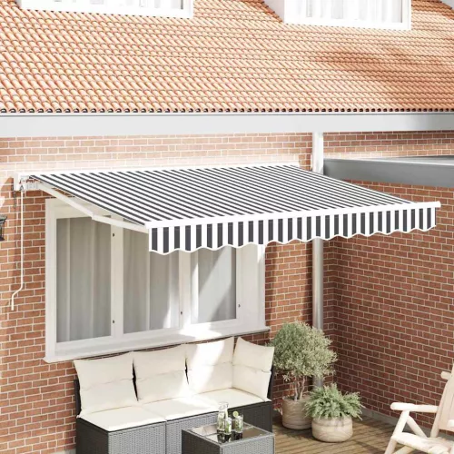 vidaXL Behúzható napellenző Antracit és Fehér 300 x 200 cm