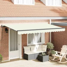 vidaXL Behúzható napellenző Krém 350 x 200 cm szövet
