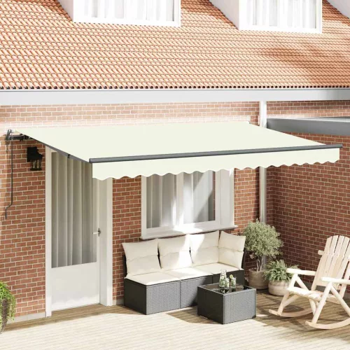 vidaXL Behúzható napellenző Krém 350 x 200 cm szövet