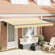 vidaXL Behúzható napellenző Sárga 350 x 200 cm szövet
