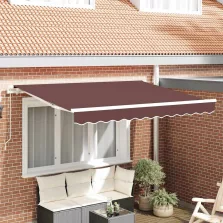 vidaXL Behúzható napellenző Barna 350 x 200 cm szövet