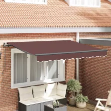 vidaXL Behúzható napellenző Barna 350 x 200 cm szövet