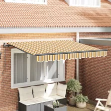 vidaXL Behúzható napellenző Sárga 350 x 200 cm szövet