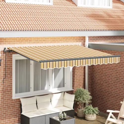 vidaXL Behúzható napellenző Sárga 350 x 200 cm szövet