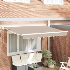   vidaXL Behúzható napellenző Bézs 350 x 200 cm Alumínium és Szövet