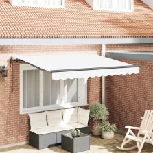 vidaXL Behúzható napellenző Fehér 350 x 200 cm szövet