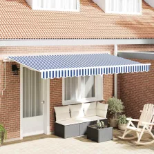 vidaXL Behúzható napellenző Kék 400 x 200 cm szövet