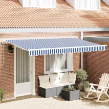 vidaXL Behúzható napellenző Kék 400 x 200 cm szövet