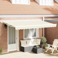   vidaXL Behúzható napellenző Krém 400 x 200 cm Poliészter és fém