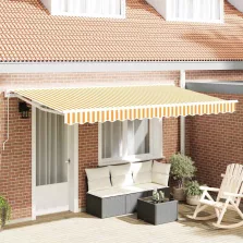   vidaXL Behúzható napellenző Sárga és Fehér 400 x 200 cm