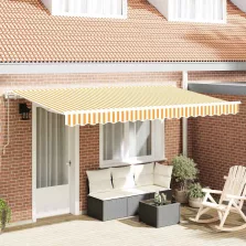vidaXL Behúzható napellenző Sárga 400 x 200 cm szövet