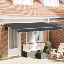 vidaXL Behúzható napellenző Antracit 400 x 200 cm szövet