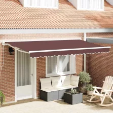   vidaXL Napernyő keret Barna 400 x 200 cm Poliészter PU bevonattal