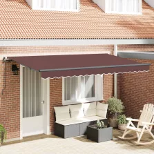vidaXL Behúzható napellenző Barna 400 x 200 cm szövet