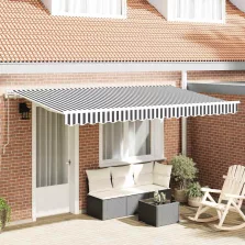 vidaXL Behúzható napellenző Antracit 400 x 200 cm szövet