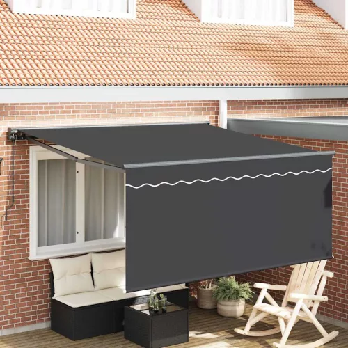 vidaXL Behúzható napellenző Szürke és antracit 300 x 250 cm