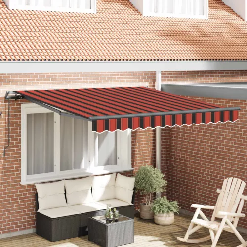 vidaXL Behúzható napellenző narancssárga és barna 300 x 250 cm