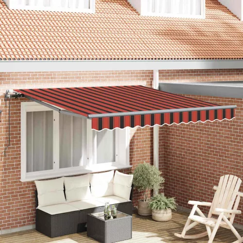 vidaXL Behúzható napellenző narancssárga és barna 300 x 250 cm