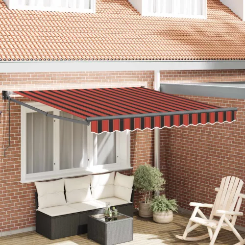 vidaXL Elektromos Kihúzható Napernyő Narancssárga 300 x 250 cm