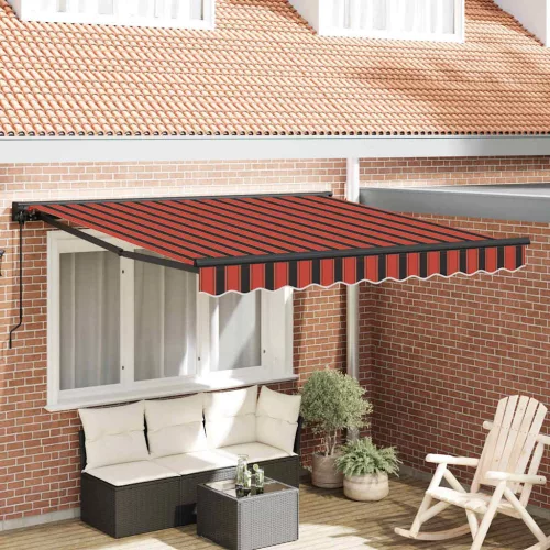 vidaXL Behúzható napellenző Narancs és Fekete 300 x 250 cm
