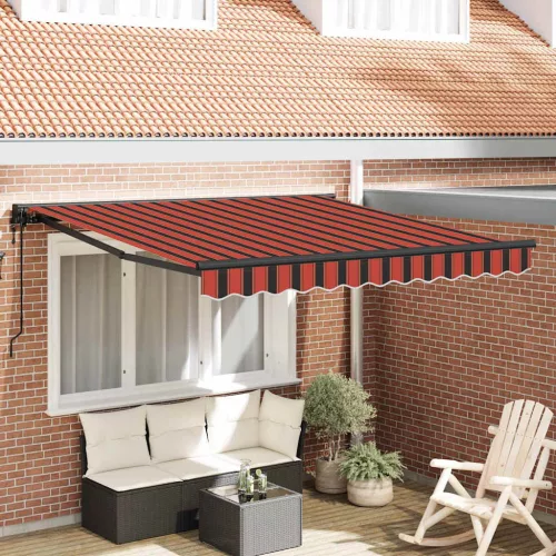 vidaXL Behúzható napellenző Narancs és Fekete 300 x 250 cm