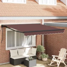   vidaXL Behúzható napellenző Barna 300 x 250 cm Poliészter és fém
