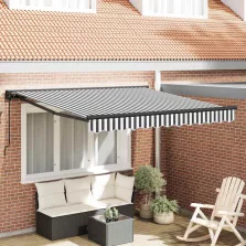   vidaXL Behúzható napellenző Antracit és Fehér 300 x 250 cm