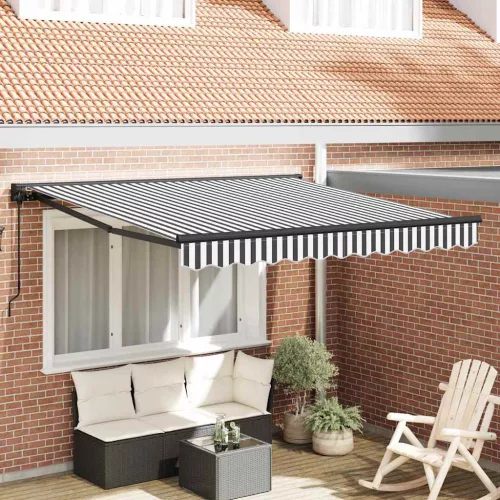 vidaXL Behúzható napellenző Antracit és Fehér 300 x 250 cm