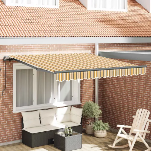 vidaXL Behúzható napellenző Sokszínű 300 x 250 cm Poliészter és acél