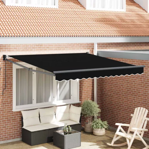 vidaXL Napernyő Fekete 300 x 250 x 165 cm Poliészter