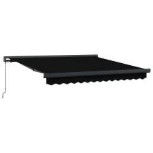   vidaXL Behúzható napellenző Fekete 300 x 250 cm Szövet és Fém